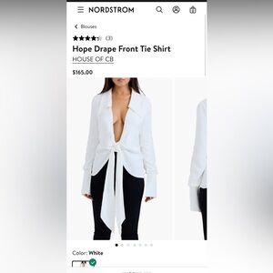 House of CB Elegant White Tie Blouse